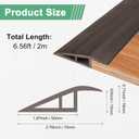 M METERXITY Floor Transition Strip, 6.56FT PVC Door Transition Strip Self Adhesive Suitable for Doorways/Tile/Carpet, Floors Cover Heights Within 3/5Inch(15mm) [Dark Brown Wood Grain]