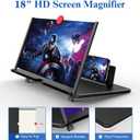 18" Screen Magnifier for Cell Phone 3D HD Magnifing Screen Enlarger Projector for Movies Videos and Gaming Foldable Phone Stand Holder with Screen AmplifierCompatible with All Smartphones