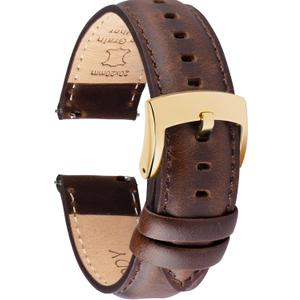 OTTOODY Leather Watch Bands Quick Release, Elegant Top Grain Leather Watch Straps for Men & Women, Choice of Color & Width - 18mm, 19mm, 20mm, 21mm or 22mm Wristbands Bracelet for Watch & Smartwatch