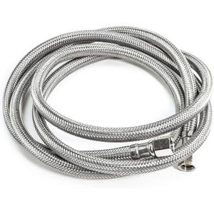 Beaquicy Ice Maker Water Connector Line - 6 FT (72-Inch) Stainless Steel Braided Hoses with 1/4-in Compression x 1/4-in Compression