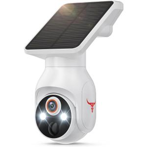 1080p Security Camera Wireless with Solar Panel, AI Human Detection, 2-Way Audio, Color Night Vision, 2.4G WiFi Only, Cloud Storage (Sold Separately), Indoor/Outdoor Surveillance Bullet Cam (WiFi)