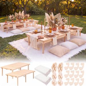 Novabright Boho Picnic Table Set for Camping Wedding Birthday Party Decor, Small Size, 12 pcs