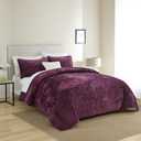 Liians Velvet Bedspread Quilt Bedding Sets, Luxury Elegant Ultra Soft Velvet Comforters Coverlet Blankets, Weave Stitching Pattern Cotton Quilted Bedspread for All Seasons, Purple, Queen Size