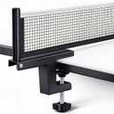 Ping Pong Post Set Table Tennis Net Ping Pong Net with Clamp Professional Training Practice Portable Grip Holder Clip Accessories for Adults & Kids Suitable for Indoor & Outdoor Black/Matte Black