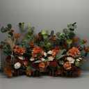 Ling's Moment 17.5" Tall Standing Artificial Flowers Arrangements 4pcs Fall Wedding Aisle Runner Chair Decorations Sunset Terracotta Centerpieces Ceremony Reception Rose Floral Party Outdoor