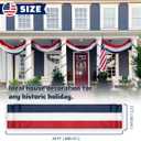 2x20Ft Large Patriotic US Flag Bunting Decorations 4th of July Red, White & Blue Stripe Banner Veterans Day Memorial Days Celebration Decorations Home Garden Outdoor-1Pack