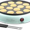 Baker's Friend Mini Pancakes Maker Machine, Dutch Mini Pancake Griddle, 14 Holes Electric Poffertjes Pan, Ideal for Breakfast, Snacks, Desserts & More