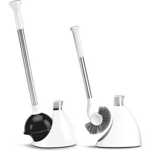 simplehuman Plunger and Toilet Brush Bundle, White
