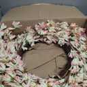 Spring Wreath for Front Door, 24 Inch Spring Forsythiaon Wreath Front Door Pink Forsythiaon Grapevine Wreaths for Festival Celebration Front Door Wall Window Decoration Home Decor
