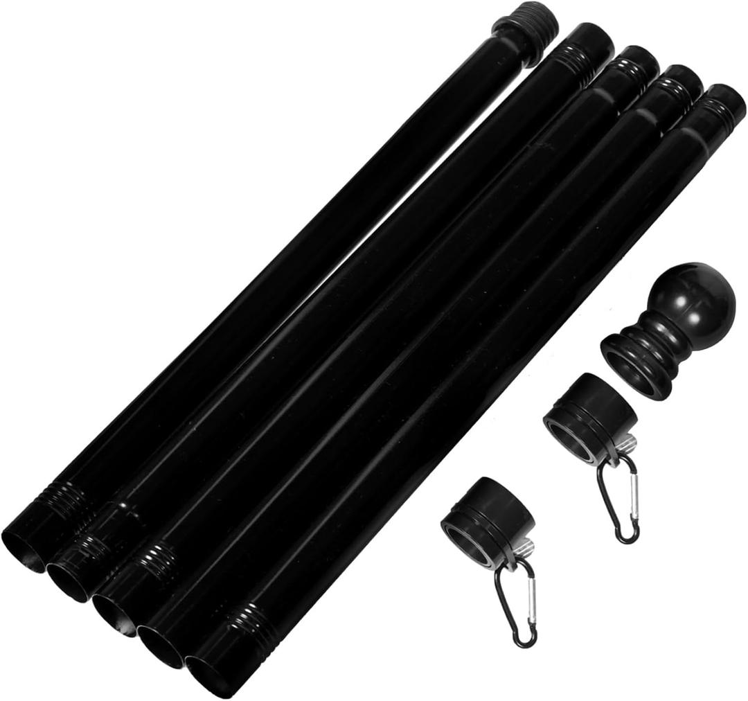 Reusable Stainless Steel Flag Pole Rotating Function for Outdoor Use Flag Holder for Houses Boats and Gardens Weather-Resistant Design Easy Assembly and Storage (Black)