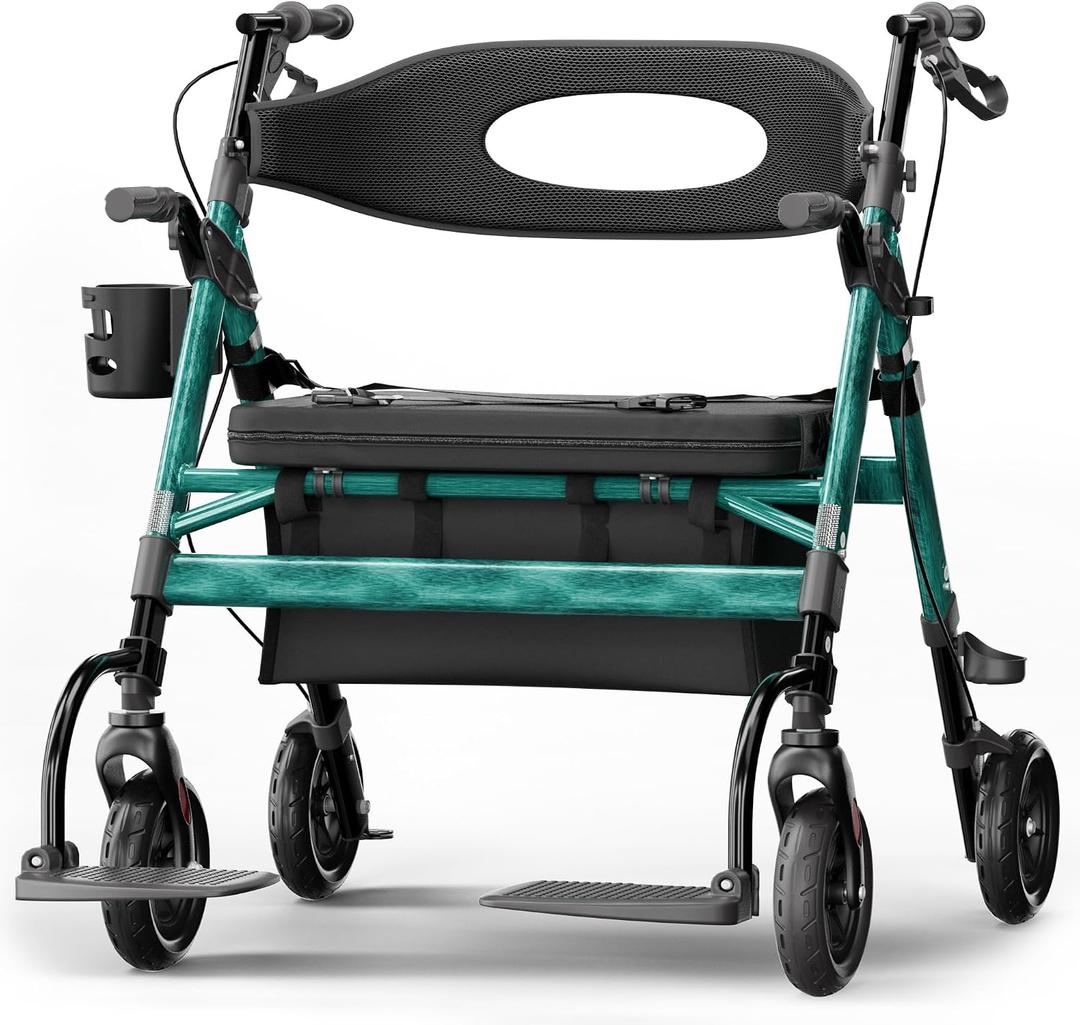 Helavo Extra Wide 2 in 1 Bariatric Walker Wheelchair Combo, 500 lb Capacity