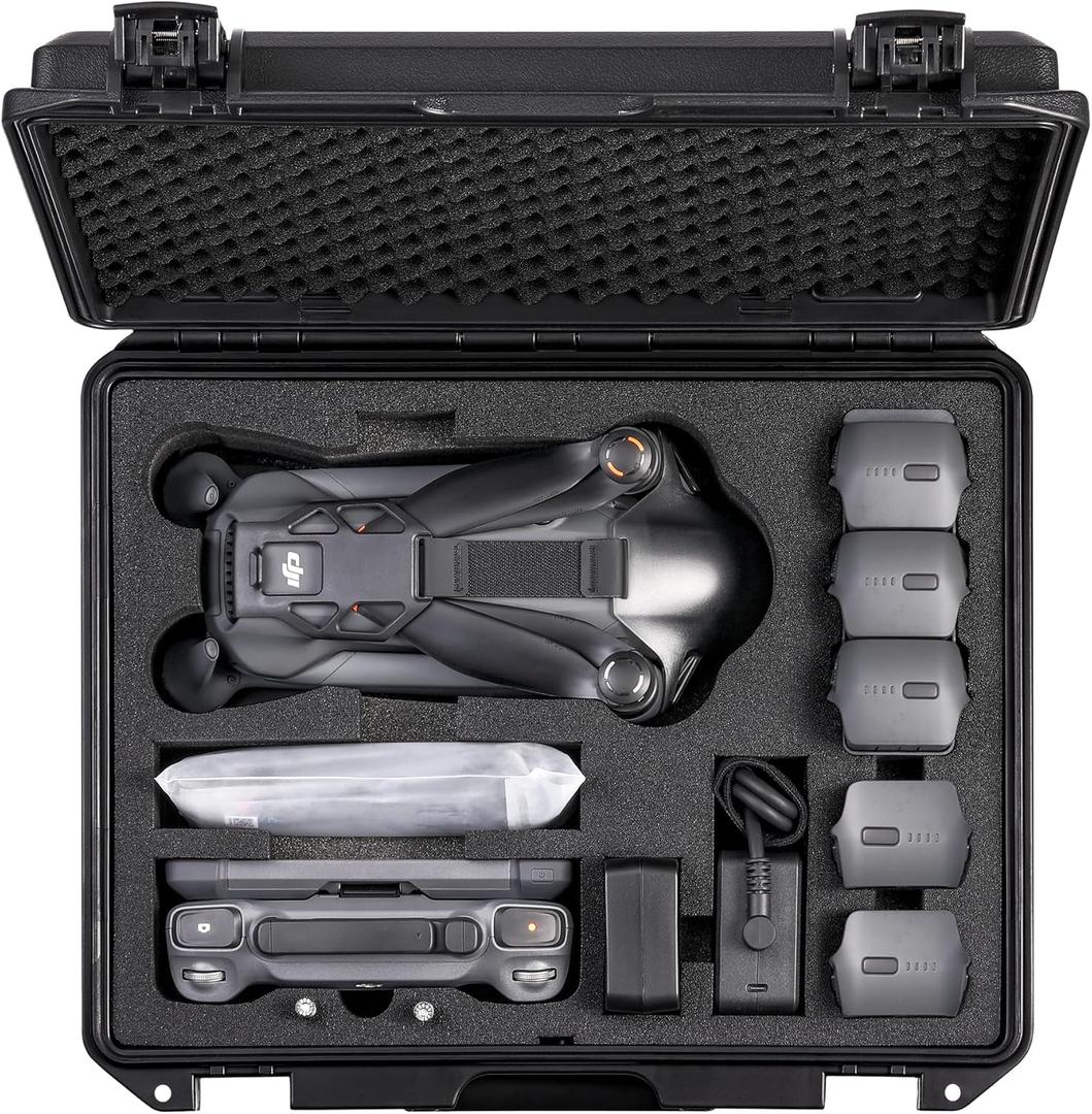 Waterproof Hard Case for DJI Mavic 4 Pro Creator Combo/ Fly More Combo Accessories, Travel Storage Bag for Mavic 4 Pro Flight Battery 5, Compatible with 100W/ 240W Power Adapter (Case and Foam Only)