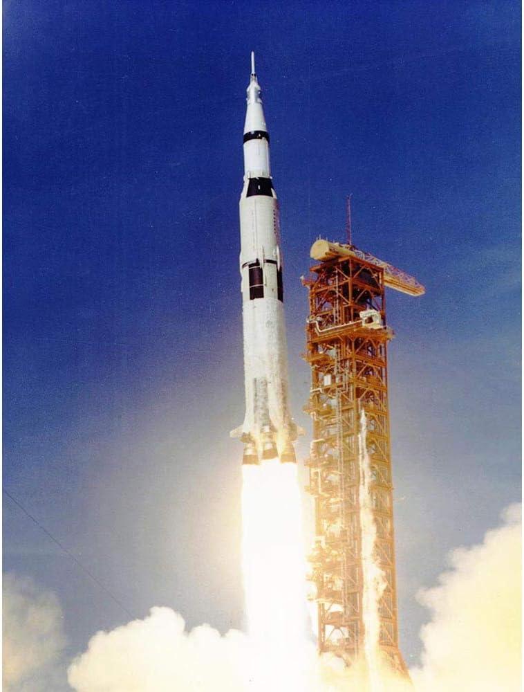 Wee Blue Coo Space Apollo 11 Launch Saturn V Rocket Blast Thrust Flame USA Unframed Wall Art Print Poster Home Decor Premium