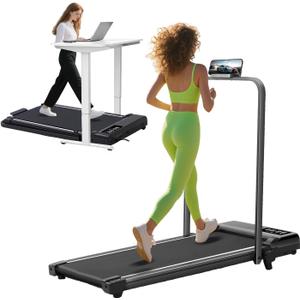 Walking Pad with Incline and Handle Bar, 3.0HP Portable Electric Walking Pads Treadmill with Handles for Home Small Spaces, 0.6-6.2 MPH Compact Small Under The Desk Treadmills Home, 320LBS Capacity (white)