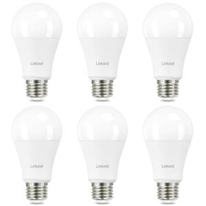 Linkind A19 LED Light Bulb, 100W Equivalent Light Bulbs, 14W 2700K Soft White, 1600 Lumens Non-Dimmable LED Bulb, E26 Standard Base Bulbs for Home Kitchen Bedroom Living Room, UL Listed, 6-Pack