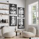 Poster Master 4-Piece Video Game Print - Gaming Poster - Retro Typography Art - Black & White Wall Design - Funny Quote Art - Great Game Room or Boy's Bedroom Decor - 8x10 UNFRAMED Wall Art