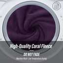 MOONQUEEN Ultra Soft Microfiber Coral Velvet Towel Set - Quick Drying - 2 Bath Towels, 2 Hand Towels, 2 Washcloths - Plum, 6 Pcs