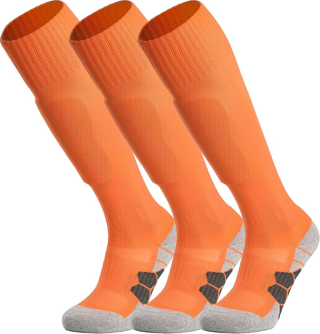 APTESOL Knee High Soccer Socks (1 Pair) Team Sport Cushion Athletic Socks for Kids Youth Adult, Medium