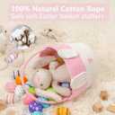 CubesLand Easter Bunny Basket Set for Kids, Babies, 2-Piece Easter Egg Hunt Baskets for Girls, Boys, Sturdy & Lightweight Cotton Rope Empty Gift Basket, Festive Decor & Gift Ideas, Large