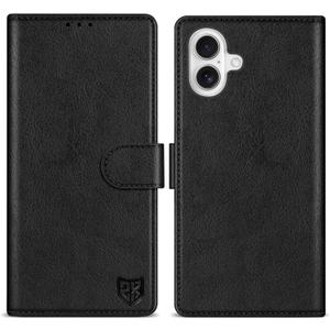 ZZXX for iPhone 16 Plus Wallet Case with [RFID Blocking] Card Slot Kickstand Magnetic Closure Leather Flip Fold Protective Phone Case for iPhone 16 Plus Case Wallet(Black-6.7 inch)
