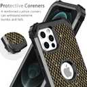 LONTECT for iPhone 12/iPhone 12 Pro Case Glitter Sparkly Bling 3 in 1 Shockproof Heavy Duty Hybrid Sturdy High Impact Protective Cover Case for Apple iPhone 12/12 Pro 6.1 inch,Shiny Black