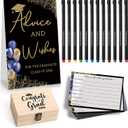 114 Pcs Graduation Party Favors 101 Advice Cards for The Graduate Advice Wishes with Wood Box and 12 Colors Pens Graduation Games Decoration for High School College Celebration Gift(Blue)