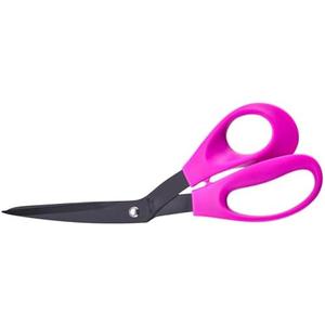 SCAIKTIG 8.5‘’ Bent Fabric Scissors All Purpose Sharp Heavy Duty, Bent Shears for Sewing Crafting Cutting Clothes, Felt, Leather, Paper Supplies, Purple Handle and Black Titanium Coating Blades