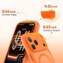 for iPhone 17 Pro Max Case for Women Girls,Compatible with MagSafe,Camera Control,Full Camera Protection, Cute Wave Magnetic Phone Case for iPhone 17 Pro Max,Orange