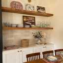ROGMARS 60 Inches Long Walnut Floating Shelves | Rustic Solid Wood Farmhouse Wall Shelves with Invisible Brackets for Bathroom, Living Room, Bedroom, Kitchen Set of 2
