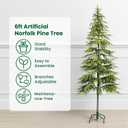 6FT Artificial Norfolk Pine Trees, Real Touch Faux Cedar Topiary Slim Christmas Tree Large Indoor Outdoor Fake Evergreen Plants for Outdoor & Indoor Use Holiday Christmas Decor