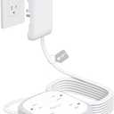 Outlet Cover Extension Cord Long 10ft, NUTICT Flat Plug Power Strip with 8 Outlets & 3 USB-C & 1 USB-A Port, 13A/1625W, 1440J Surge Protector, Indoor 3 Prong Flat Wall Plug for Tight Spaces, White