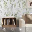 Laatse Green Leaf Wallpaper Peel and Stick 17.5" x 197" Floral Leaf Contact Paper Vintage Self Adhesive Wallpaper Vinyl Waterproof Wall Covering for Bedroom Cabinet Countertop Decor