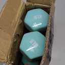 Yes4All Vinyl Hexagon Dumbbell - Dumbbells Set of 2 Hand Weights for Home Gym & Strength Training (D. 8 lbs - Bermuda - Pair)