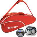 Tennis Racket Bag (3-5 Racquet), with Shoe & Phone Compartment and Protective Pad, Super Roomy and Lightweight Racquet Bag for Tennis, Badminton, One Size