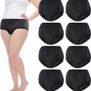 9 Pcs Waterproof Incontinence Underpants Plastic Pants Leak Proof Incontinence Underwear Adult Diaper Cover(S,Black)