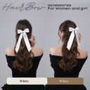 LuSeren 2 PCS Double Layer Hair Bows White Hair Ribbon Clips Ponytail Holder Accessories for Women Girls Toddlers Teens Kids