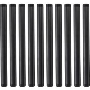 Hiceeden 10 Pack 1 Inch x 12 Inches Black Pipe Fittings, Industrial Iron Pipe Nipples, Steampunk Vintage Style Iron Pipe Fittings for DIY Furniture, Matte
