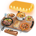 Food Warming Mat, Electric Warming Tray for Buffets & Parties, Silicone Heating Mat for Food with 9 Temperature Settings, Roll-Up Storage, 25.8"x15.6", Brown
