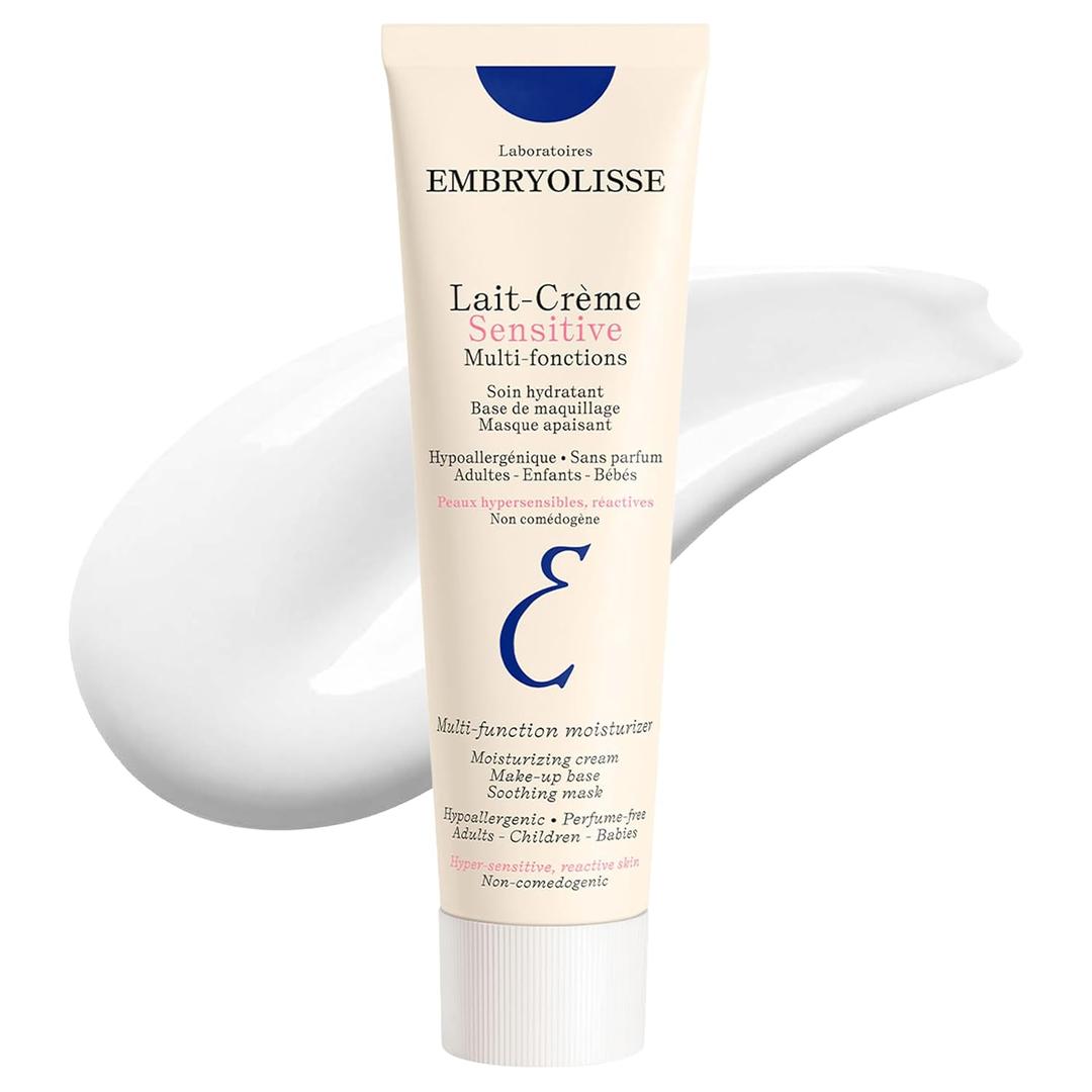 Embryolisse Lait Crme Sensitive Moisturizer. Hypoallergenic Face & Body Cream for All Skin Types With Aloe Vera & Shea Butter. Fragrance-Free & Suitable for Sensitive Skin, 3.38 Fl Oz