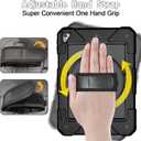 LTROP iPad 6th Generation Case, iPad 5th Generation Case, iPad Air 2 Case, iPad 9.7 Case for Kids, Shockproof 9.7 inch iPad Case with Rotating Stand/Hand Strap/Pencil Holder for iPad 2018/2017 - Black
