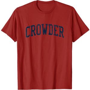 Crowder OK Vintage Athletic Sports JSN2 Navy Print T-Shirt, Small