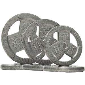 BalanceFrom Cast Iron Olympic 2-Inch Plate Weight Plate for Strength Training and Weightlifting, Multiple Options, Multiple Packages (Color #3)