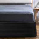 Queen Bed Skirt 14 Inch Drop,Quilted Bed Skirt with Blended Fabric,Wrap-Around Cover for Bed,Easy Fit,Fade Resistant,Wrinkle Free,Tailored Drop(King, Black)