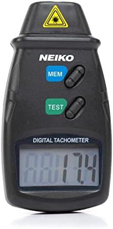 NEIKO 20713A Digital Tachometer, Noncontact Laser Photo Sensor with 2.5 to 99,999 RPM Accuracy, RPM Gauge Marker with Batteries Included Black