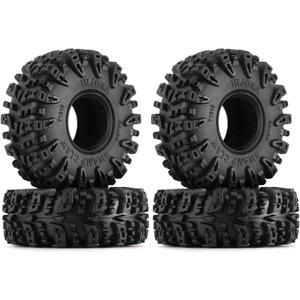 INJORA 1.0 Tires - S5 Swamp Claw Mud Terrain Tires for TRX4M AX24 Axial SCX24 FCX24 1/18 1/24 RC Crawler Car,64 * 24mm,T1019