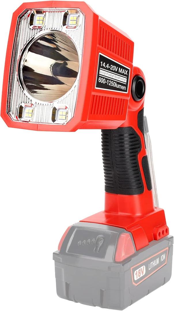 Taingwei 1250LM LED Flashlight for Milwaukee m18 Lithium Battery,18W M18 Work Light for Camping, Car Repairing, Emergency and Job Site Lighting