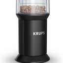 KRUPS Electric Blade Coffee Grinder 1.6 Oz, Adjustable Coarse to Fine for the Perfect Espresso, Grind Coffee Beans, Spices & Herbs, Removable Dishwasher Safe Bowl, Black