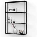 Mango Steam Wall-Mounted Steel Shelving Unit for Kitchen, Storage or Display Use - (36" H X 24" W X 6" D) (Black)