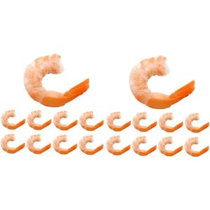 Toyvian 18 Pcs Artificial Shrimps: PVC Fake Shrimp Toy Model, Realistic Fake Food, Simulated Cooked Prawn, Lifelike Seafood Model for Home Kitchen Desktop Display Photography Props