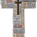SXSZZXL Cross Statue with Encouraging Words 12 Inch Table Inspirational Cross Figurine for Christian Home Decor Gifts